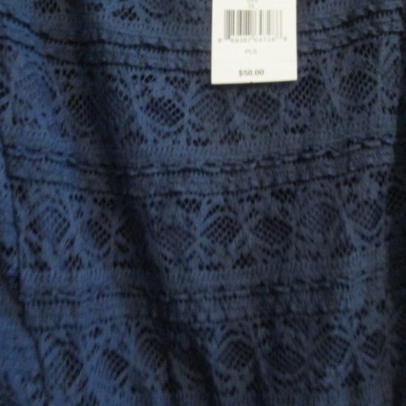 THREE PINK HEARTS $58 Navy Lace Belted Pull-On Cap-Sleeve Dress size 3X NWT - Picture 2 of 9